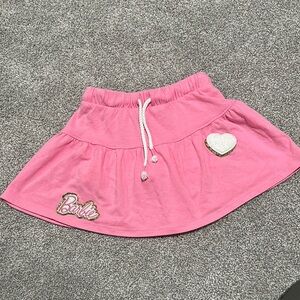 Cat & Jack Pink Barbie Skort with Barbie‎ and heart patches sewed on 4T